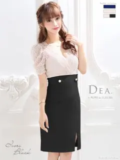 レース×ハイウエスト切替タイトミニキャバドレス