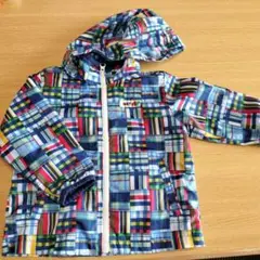 ホットビスケッツ　ブルゾン　薄手　チェック　ブルー　90cm