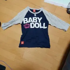 BABY DOLL 7分袖ロンＴネイビー/グレー トップス130cm