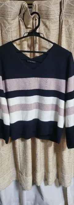 INGNI ストライプ Vネック ニット