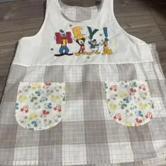 ミッキー エプロン カラフル刺繍付き　3L 4L