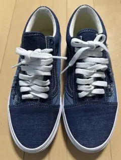 ★未使用★【VANS】バンズ デニム地フリンジスニーカー ２４.５cm★