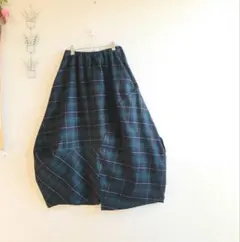 ハンドメイド☆[M~XL]暖かい先染め起毛リティッシュチェックデザインスカート