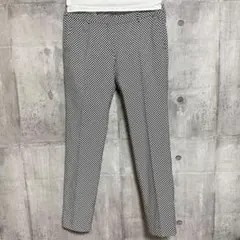 【シルク100%】DRIES VAN NOTEN スラックス チェック柄 白 黒のサムネイル