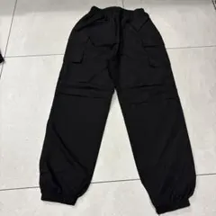 ブラック カーゴパンツ ゴムウエスト　薄手