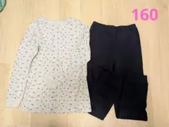 ユニクロ　新品Girlsウルトラストレッチワッフルセット長袖　160