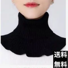 黒 ネックウォーマー ニット マフラー 防寒 かわいい