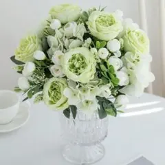 ミントグリーン アートフラワー 1PC 造花 花束 ウェルカムスペース 装飾のサムネイル