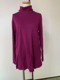 新品LANDS' END タートルネック ランズエンド　パープル　Ｌ