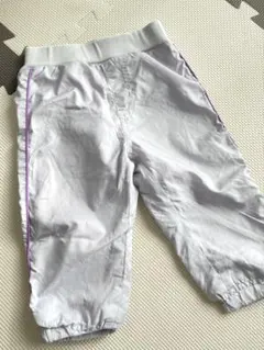 ■UNIQLO フリースパンツ　サイズ80 ライトグレー パープル　ベビー