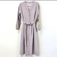 長袖　スキッパー ワンピース