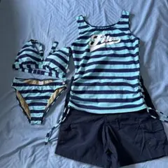 FILA 水着セット 青と白のストライプ