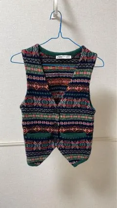 ZARA ノルディック柄ニットベスト Sサイズ