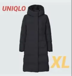 美品　UNIQLO シームレスダウンロングコート　XLサイズ　ブラック　アウター