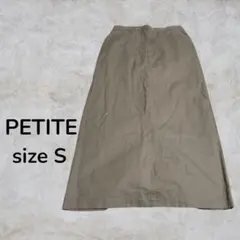 PETITE スカート　タイトスカート　スリット　ベージュ　膝下丈　シンプル