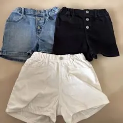 デニム　ショートパンツ　３枚セット　120 ユニクロ、GU