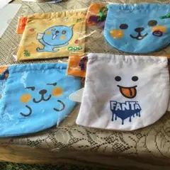 【非売品】コカコーラ クー ファンタ オリジナル リバーシブル巾着 ポーチ
