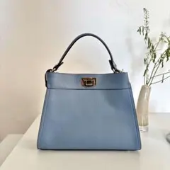 ジャンニノターロ GIANNI NOTARO 　ブルー レザー ハンドバッグ