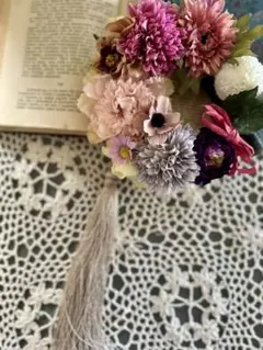 ピンク×パープル　桃の節句　ひな祭りリース　しめ縄リース　春