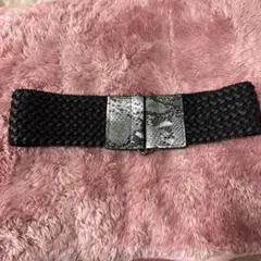黒 編み込みデザイン ベルト　ゴム製 まりんご様専用