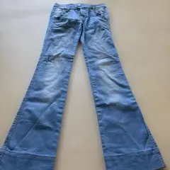 レディース デニムパンツ ブーツカット フレア ライトブルーのサムネイル