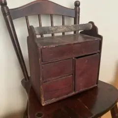 昭和レトロ　木製小物入れ　インテリア　アンティーク　古道具【週末限定価格】