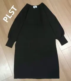お値下げ！PLST ワンピース チュニック ニット 七分袖 サイズ2 クロ