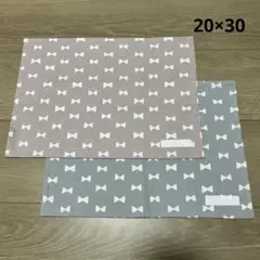ランチョンマット ネームタグ付 20×30 2枚セット女の子 給食ナフキン