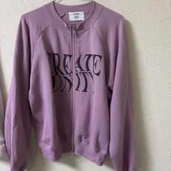 パープル ジップアップ スウェット