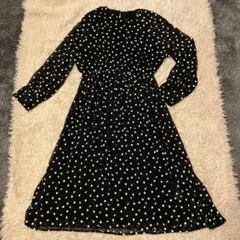 ザラ　花柄ブラックロングワンピース