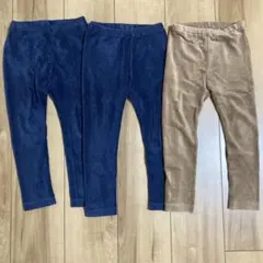 ユニクロ コーデュロイ レギンス 3点セット 100cm ネイビー ベージュ