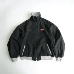 キングルイ　USA製90s企業ロゴ　ウォームアップジャケット　黒XLゆるだぼ古着
