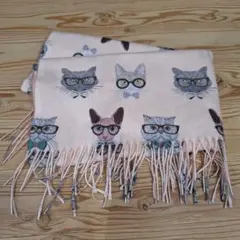 猫柄　マフラー ストール 【売上金は募金に♪】
