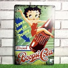 185番】ベティ・ブープ コカ・コーラ アメトイ アメリカン雑貨 ブリキ看板