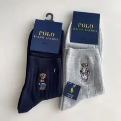 新品タグ付き　ラルフローレン　ポロベア刺繍　靴下(25-27) 2枚セット