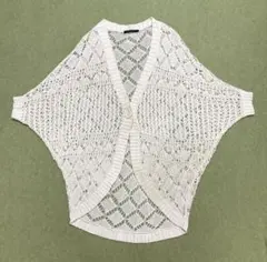 【未着用】INGNI イング　透かし編み ドルマンカーディガン 5分袖 M