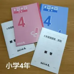 四谷大塚 小学4年 国語 算数　夏期講習 2冊セット