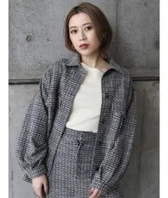 MURUA ツイードシャツジャケット　ツイードミニスカート