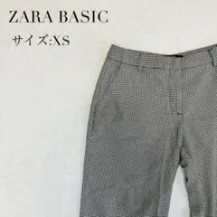 ZARA BASIC ザラ　パンツ　カジュアル　白×黒　レディース　千鳥格子　Sのサムネイル