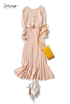 【LILY BROWN】2WAYラメニットワンピース 紫