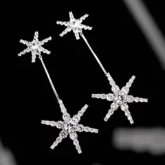 星 ピアス シルバー スター 結婚式 ブライダル ウェディング キラキラ 大ぶり