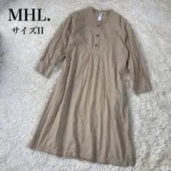 【美品】MHL FINE COTTON DRILL バンドカラー ベージュ 2