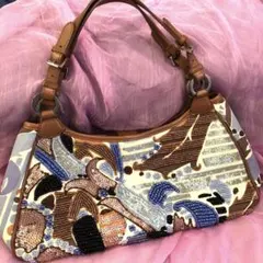 Paul Stuart ハンドバッグ　ビーズ、スパンコール装飾　ヴィンテージ