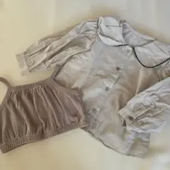 oatmeal 90cmまとめ レイヤードベスト ブラウス 韓国子供服