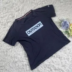 【OUTDOOR】半袖シャツ 『L』 ネイビー Tシャツ ロゴプリント コットン
