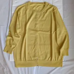 【無印良品】イエロー 七分袖カーディガン