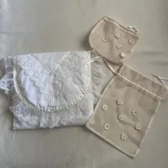 【大城レース】レースのポーチ　オーガンジーのポーチ　巾着袋