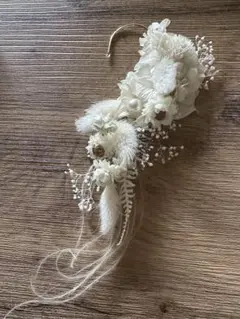 【値下げ】フラワーイヤーカフ 花嫁アクセ プレ花嫁 アクセサリ 卒花 かすみ草