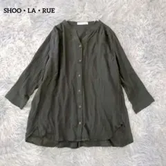 SHOO・LA・RUE シューラルー Vネック ギャザーブラウス M 綿100のサムネイル