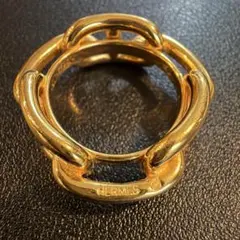 エルメス シェーヌダンクル スカーフリング ルガテ ゴールド金具